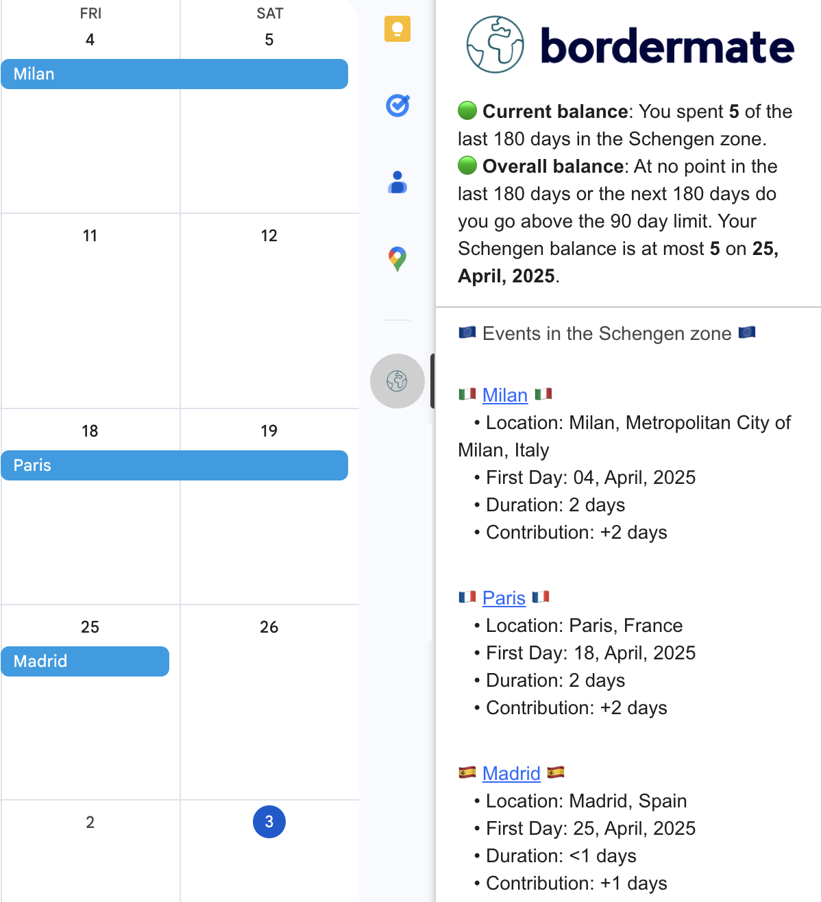Screenshot of bordermate